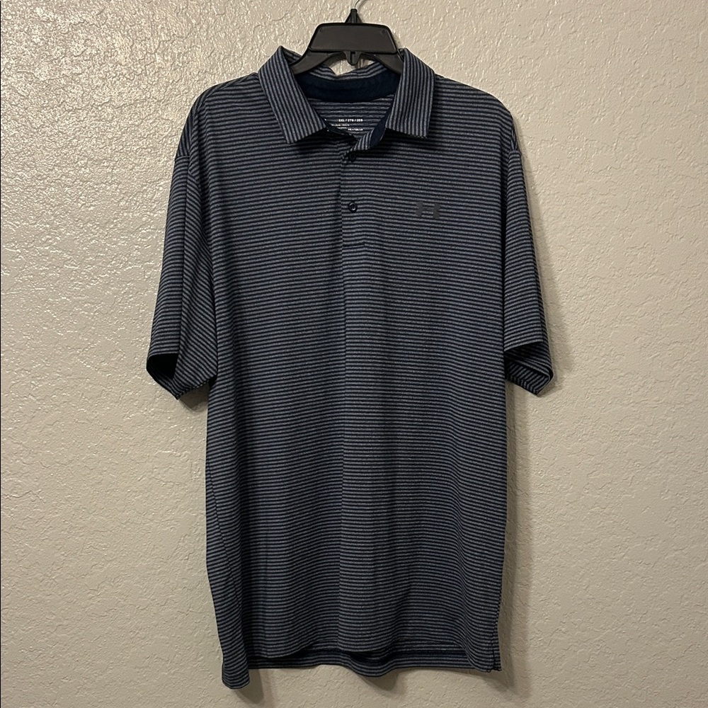 Under Armour Dark Blue Striped Polo Shirt